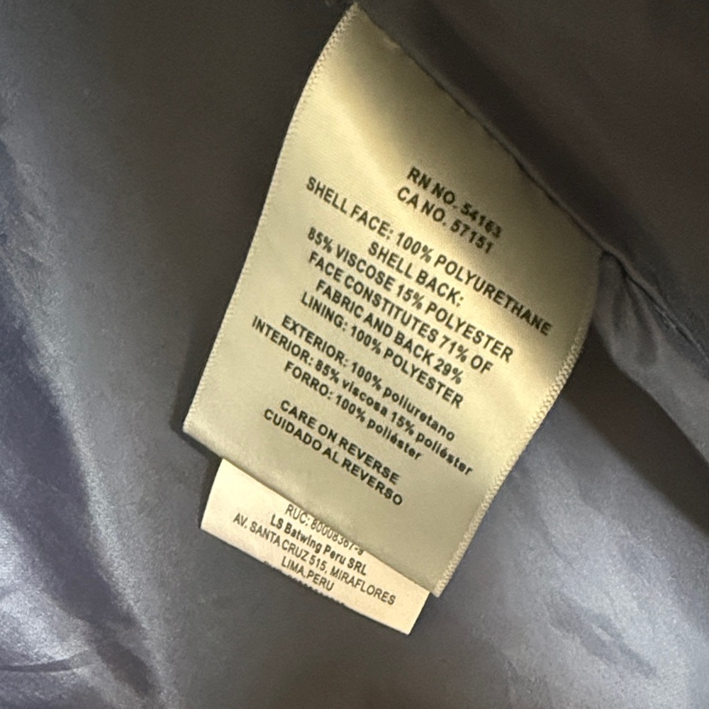 Levi's Navy Leather Jacket with Silver Details - Picture 4 of 6